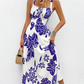 ⚡50K+ SOLD!🌸Floral Whispers🌿Women's Floral Print Spaghetti Strap Dress