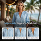 Women's Solid Color Linen-Style Loose Fit Bubble Sleeve Dress