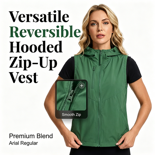 Women's Reversible Hooded Zip-Up Vest