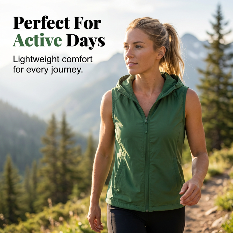 Women's Reversible Hooded Zip-Up Vest