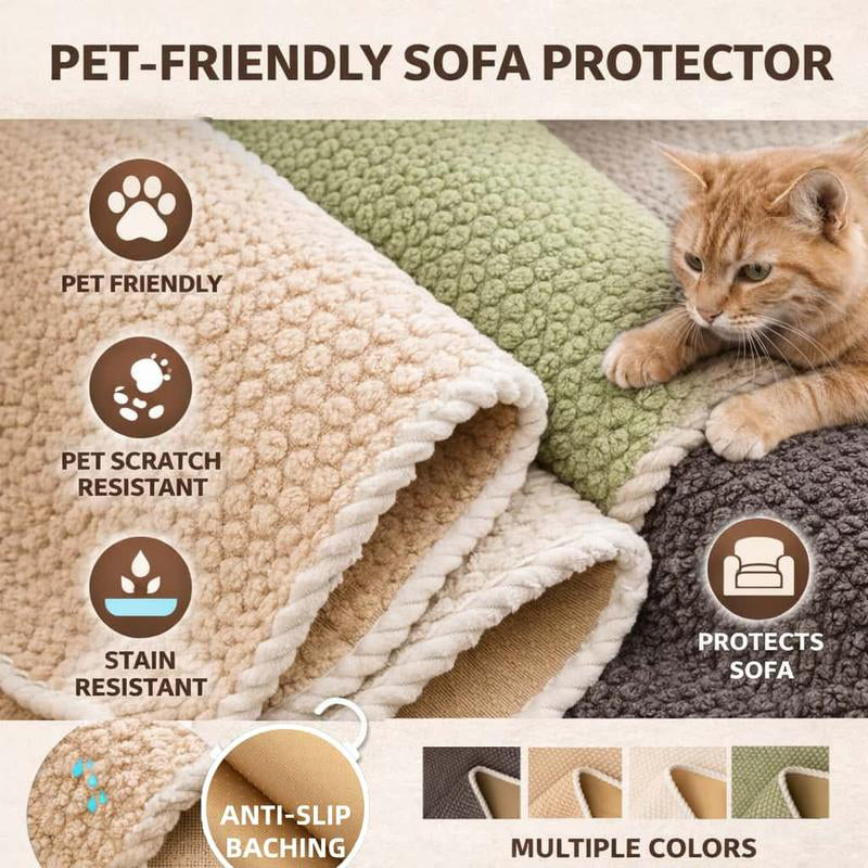 Thickened Non-Slip Sofa Cover – Ultra-Soft, Washable, Scratch-Resistant & Pet-Friendly, 3 Colours 🛋️✨