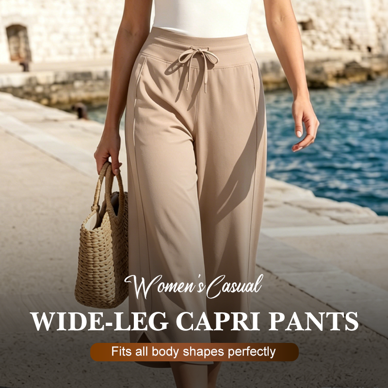 👖 ✨50% OFF!✨ Women's Casual Wide-Leg Capri Pants – Comfortable, Casual, and Versatile! ✨