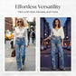 👖 50% OFF NOW! 🌸 Women's Floral Print Straight-Leg Jeans – Stretchy denim, vintage vibe & perfect for everyday casual chic ✨