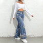 👖 50% OFF NOW! 🌸 Women's Floral Print Straight-Leg Jeans – Stretchy denim, vintage vibe & perfect for everyday casual chic ✨
