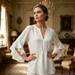 🌸 LIMITED-TIME 50% OFF! ✨ V-Neck Ruffled Sleeve Top – Flowy, Lightweight, Elegant Casual Blouse for Women 🌿