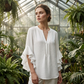 🌸 LIMITED-TIME 50% OFF! ✨ V-Neck Ruffled Sleeve Top – Flowy, Lightweight, Elegant Casual Blouse for Women 🌿