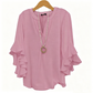 🌸 LIMITED-TIME 50% OFF! ✨ V-Neck Ruffled Sleeve Top – Flowy, Lightweight, Elegant Casual Blouse for Women 🌿