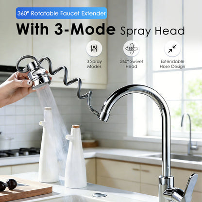 360° Rotatable Faucet Extender with 3-Mode Spray Head