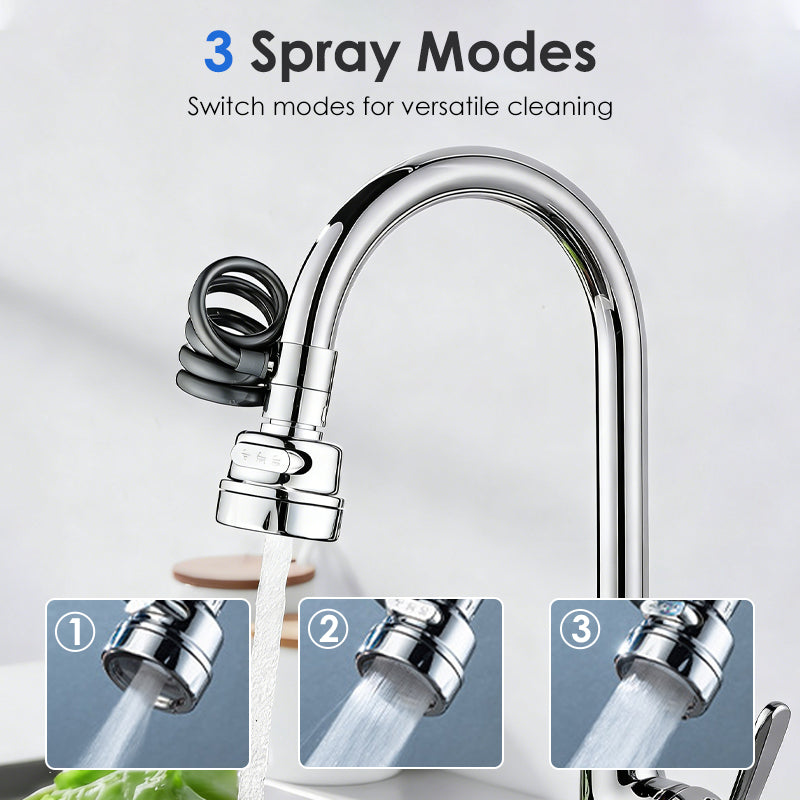 360° Rotatable Faucet Extender with 3-Mode Spray Head