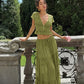 Elegant Lace V-Neck Top & Maxi Skirt Set