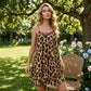 Leopard Print Spaghetti Strap Mini Dress