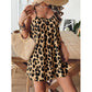 Leopard Print Spaghetti Strap Mini Dress