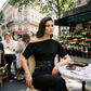 Women's One-Shoulder Lace Patchwork Top
