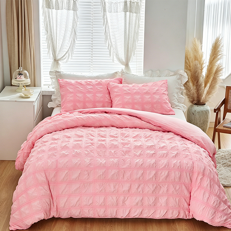 🛌✨ 3-Piece Pintuck Textured Duvet Cover Set – Sophisticated Elegance, Coordinated Look, Easy Care 🍃