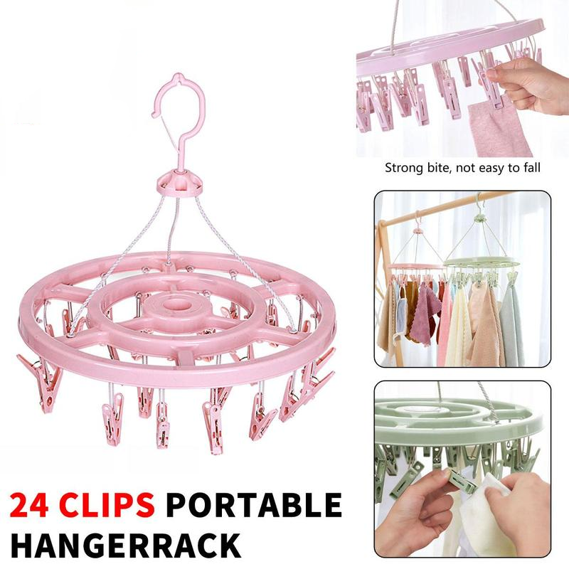 24-Clip Windproof Laundry Hanger