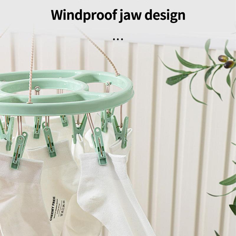 24-Clip Windproof Laundry Hanger