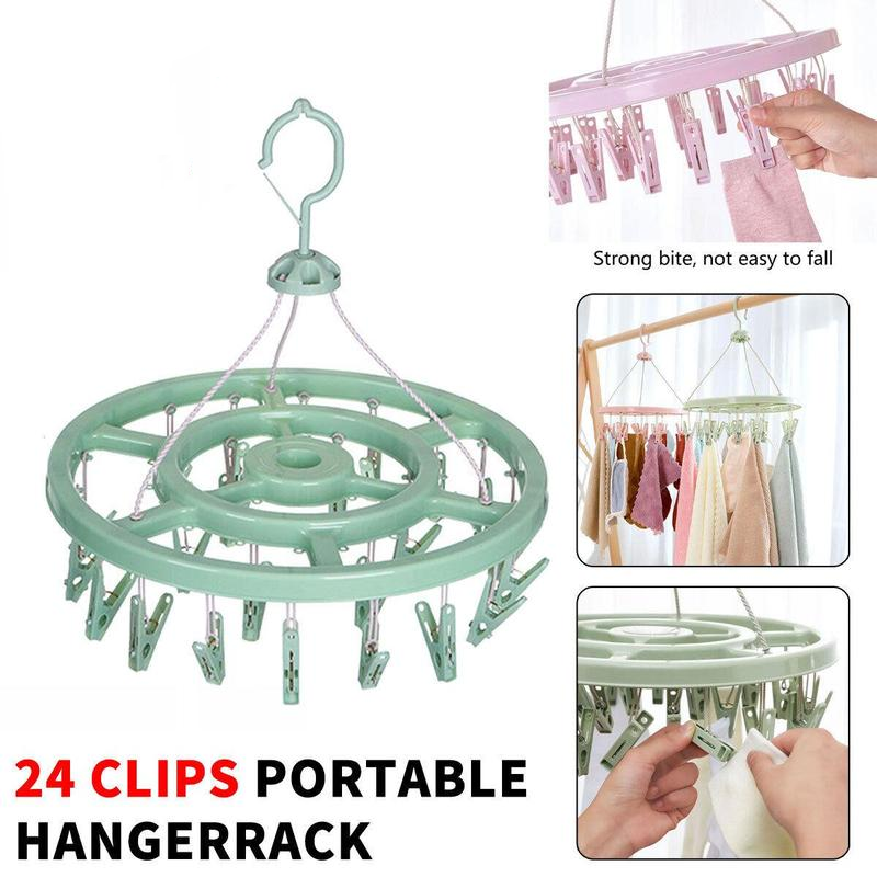 24-Clip Windproof Laundry Hanger
