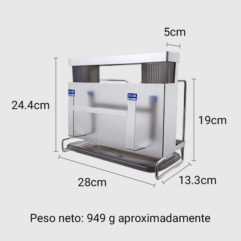 Rust-resistant wall-mounted kitchen storage set