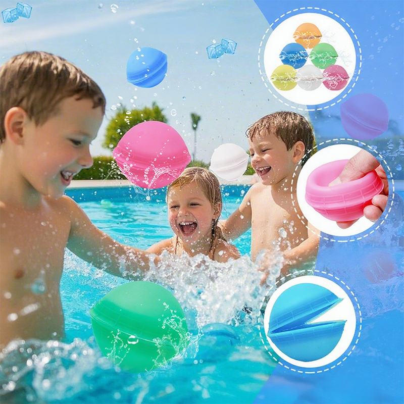 12 PCS Non-Magnetic Silicone Water Balloon Toy