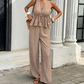 👕 LIMITED-TIME 50% OFF! ✨Women's Striped V-Neck Top & Wide-Leg Pants Set