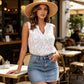 📢📢50% OFF⏰Women’s Chic Floral Lace Sleeveless Shirt