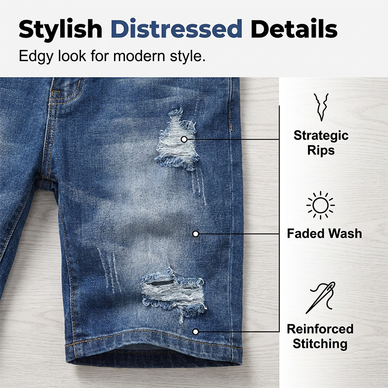 👖 LIMITED-TIME 50% OFF! ✨ Men's Ripped Denim Shorts – Edgy, Breathable, Casual 🌊