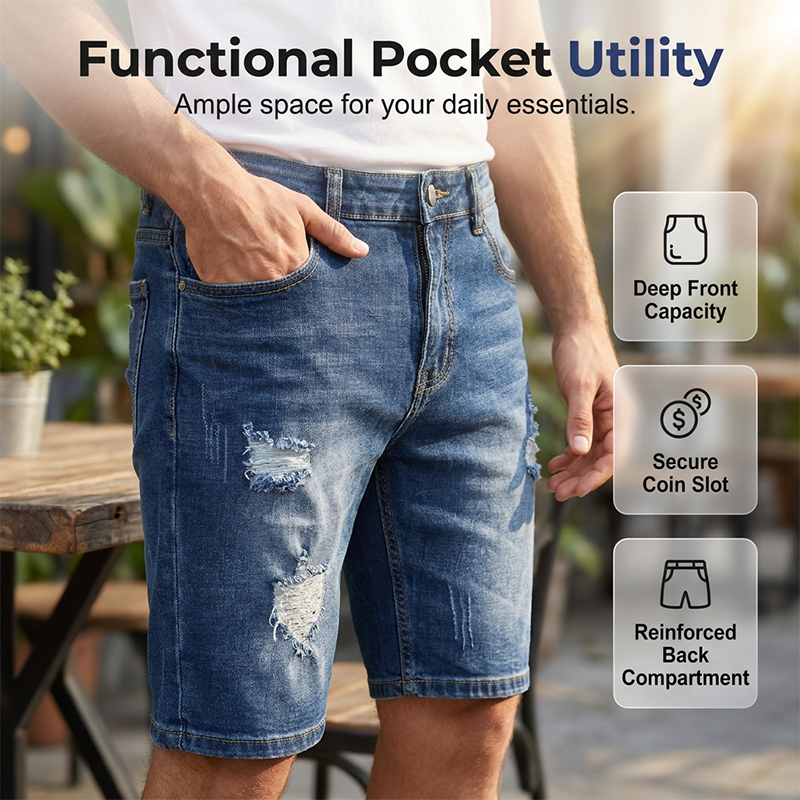 👖 LIMITED-TIME 50% OFF! ✨ Men's Ripped Denim Shorts – Edgy, Breathable, Casual 🌊