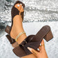 2026 Sale — Over 40,000 Sold! 👠 Women's Square Toe Ruched Block Heel Slippers – Chic Slip-On Style 👜