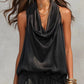 📢📢50% OFF !! ⏰ Sleeveless Cowl Neck Jumpsuit – Halter, Wide-Leg, Elegant 🍷