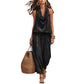 📢📢50% OFF !! ⏰ Sleeveless Cowl Neck Jumpsuit – Halter, Wide-Leg, Elegant 🍷