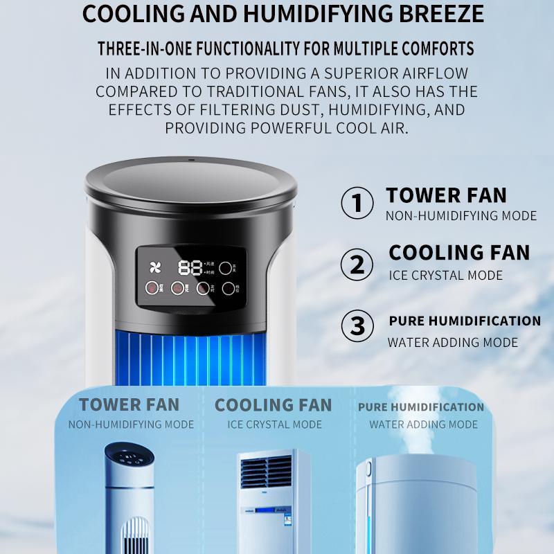 2026 New Evaporative Air Conditioner – Compact USB desk fan, personal cooler with a 300-ml tank, adjustable speed settings, timer, quiet operation, portable design for the nightstand