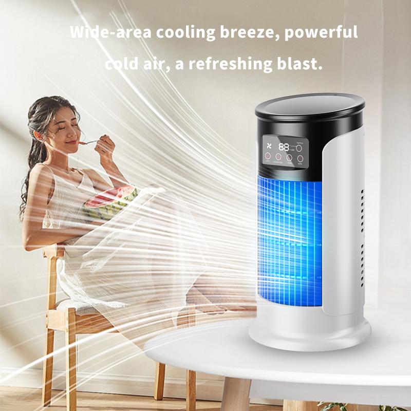 2026 New Evaporative Air Conditioner – Compact USB desk fan, personal cooler with a 300-ml tank, adjustable speed settings, timer, quiet operation, portable design for the nightstand