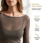 🥇New arrival 49% OFF!🌊Women's Sheer Long Sleeve Boat Neck Top