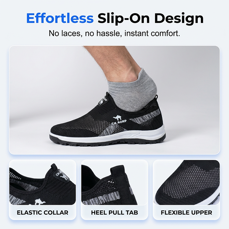 Men's Breathable Mesh Slip-On Walking Shoes
