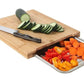Wooden Cutting Board with Slide-Out Trays