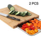 Wooden Cutting Board with Slide-Out Trays