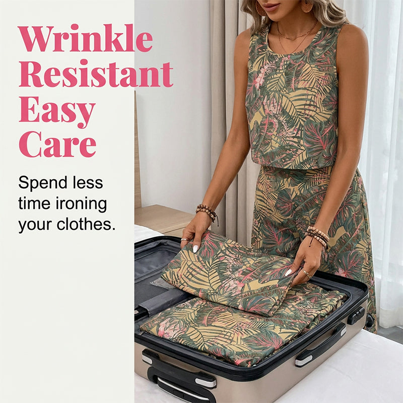 👚 50% OFF NOW! 👖 Women's Printed Sleeveless Top & Wide-Leg Pants Set – Flowy & breathable – Perfect for summer, beach or resort wear – effortless chic 🌸
