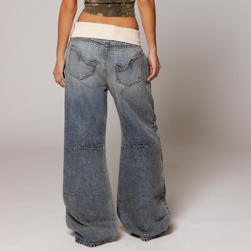 Women's Vintage Low-Rise Wide-Leg Jeans