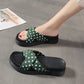 Women's Polka Dot Cross-Strap Platform Slides