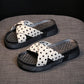 Women's Polka Dot Cross-Strap Platform Slides