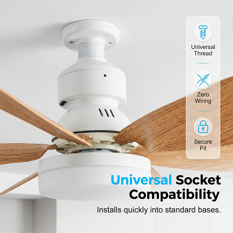 6-Blade Wooden Style Ceiling Fan Light
