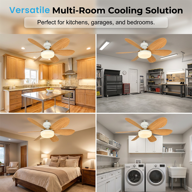 6-Blade Wooden Style Ceiling Fan Light