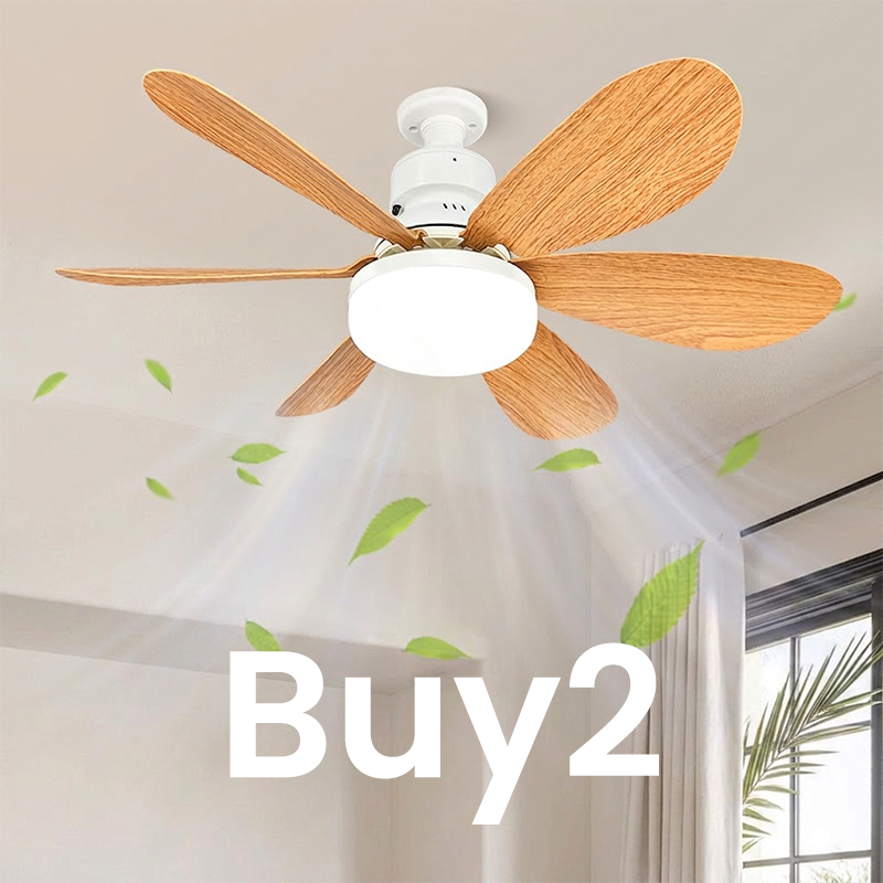 6-Blade Wooden Style Ceiling Fan Light