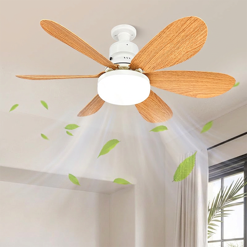 6-Blade Wooden Style Ceiling Fan Light