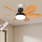 6-Blade Wooden Style Ceiling Fan Light