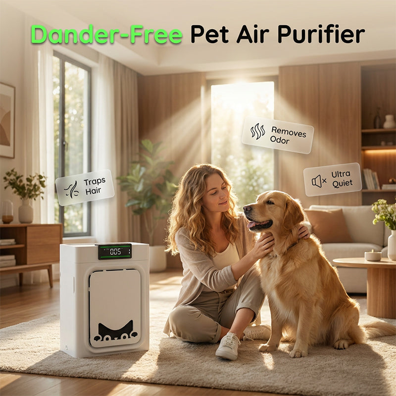 🥳2026 HOT SALE🥳💞50K+ SOLD! 🐕💨 50% OFF! Pet Air Purifier – Captures dander, hair & neutralises litter box odours. Dual HEPA filtration, washable pre-filter – fresh air for you & your furry friend! 🛡️✨