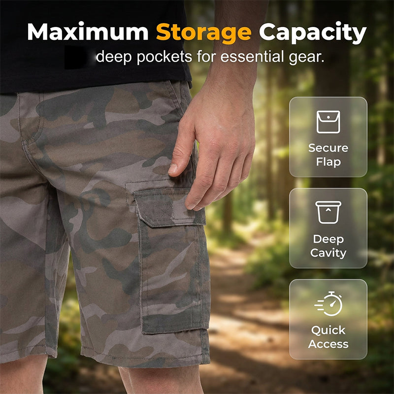 📢📢50% OFF !! ⏰ Men's Multi-Pocket Camo Cargo Shorts