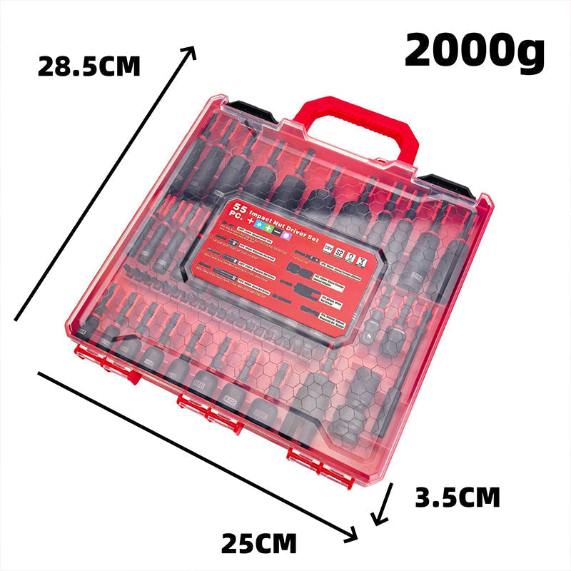 55-Piece Magnetic Impact Nut Driver Set