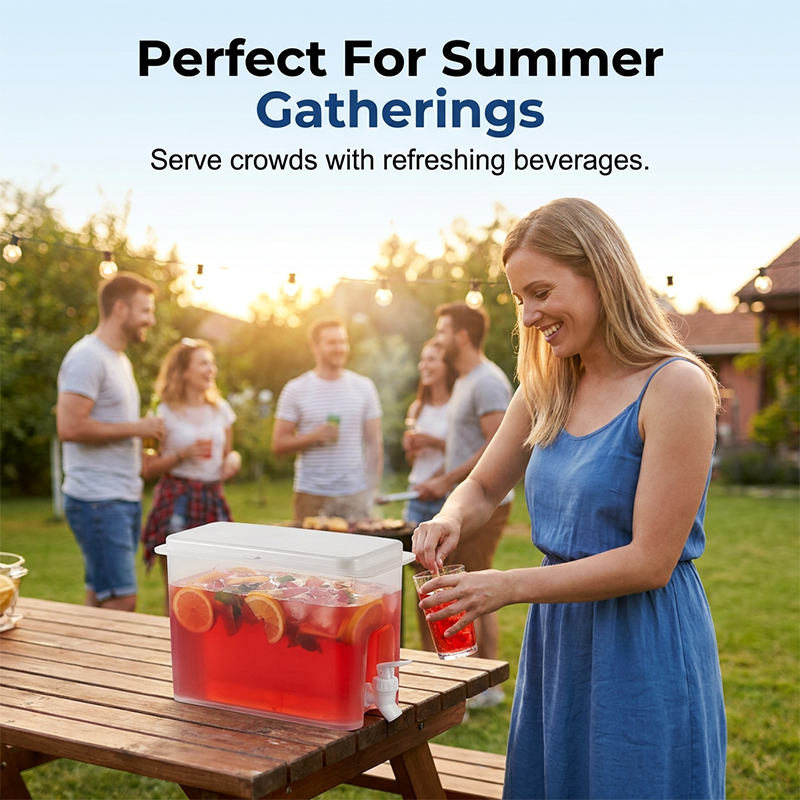 Large Capacity Fridge Cold Water Kettle Slim Heat Resistant Beverage Dispenser