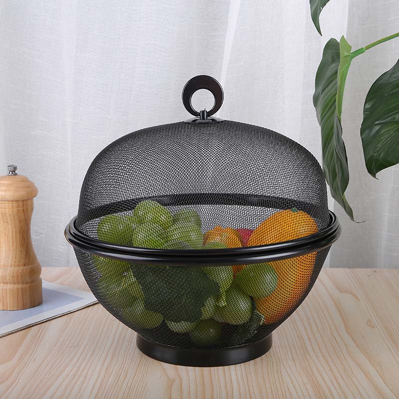 Fruits Bowl Basket Apple Shape Mesh with lid Tabletop Vegetable Holder Keep Unwanted Pets & Insects Out Kitchen Dishwashing Drain Basket